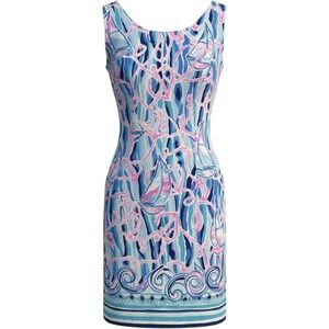 Lilly Pulitzer Mila Shift‎ Dress Womens Sz 4 Floral Sleeveless Stretch 005616